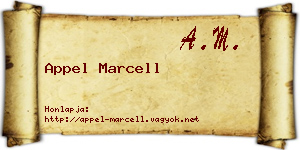 Appel Marcell névjegykártya
