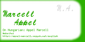 marcell appel business card